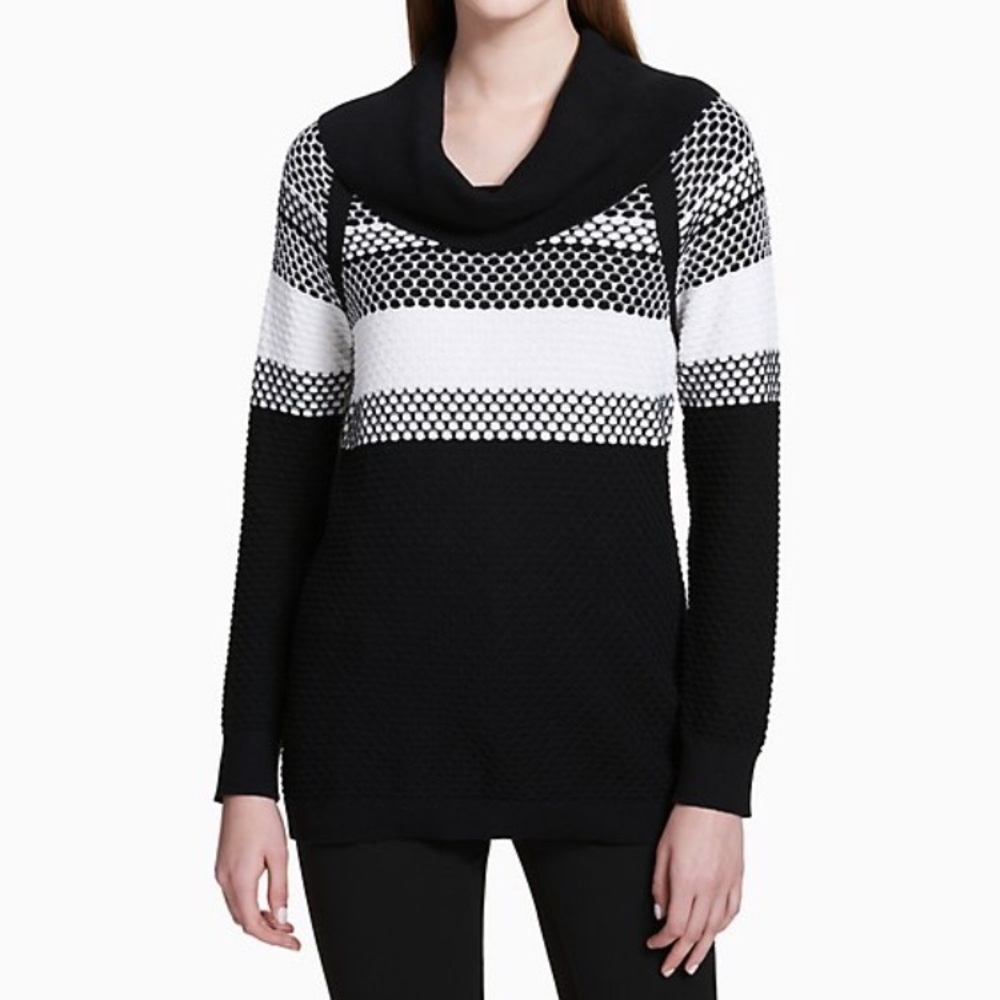 Calvin Klein Honeycomb Cowl Neck Sweater S
